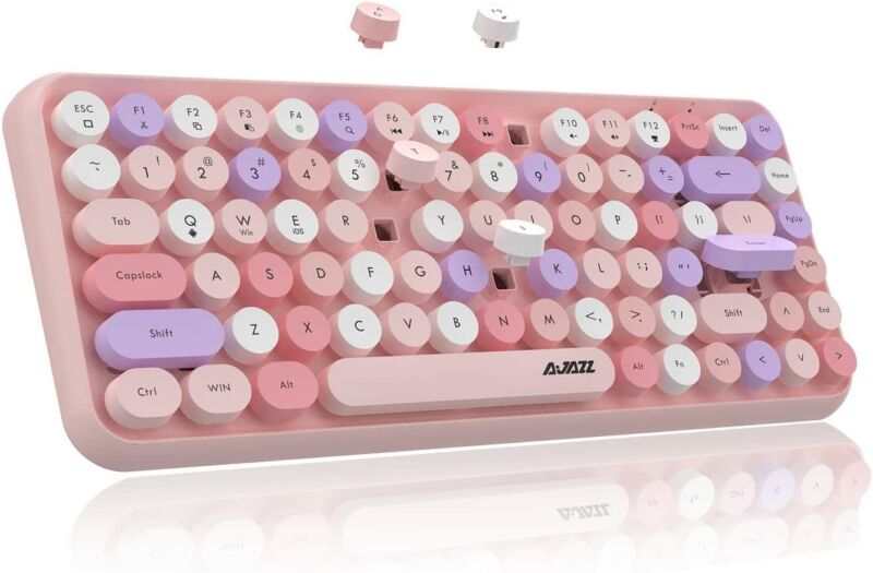Bluetooth Retro Typewriter Colourful Computer Keyboard - Various colours