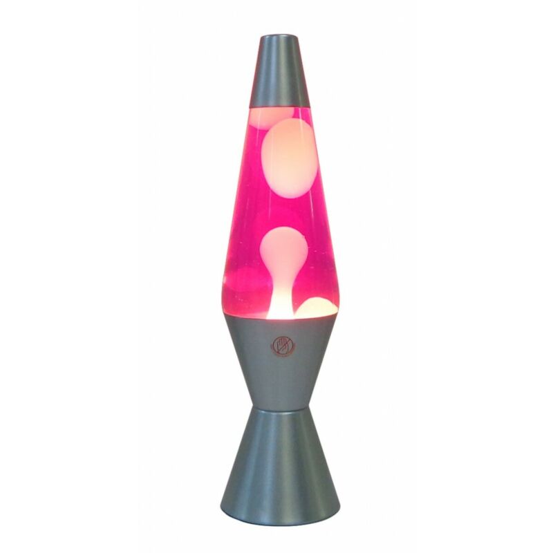 Lava lamp, pink liquid, white wax