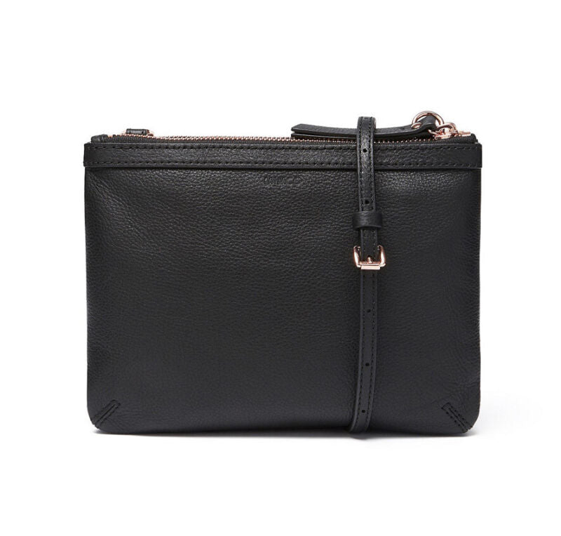MIMCO Black Leather Shoulder Bag Purse-NICE | eBay