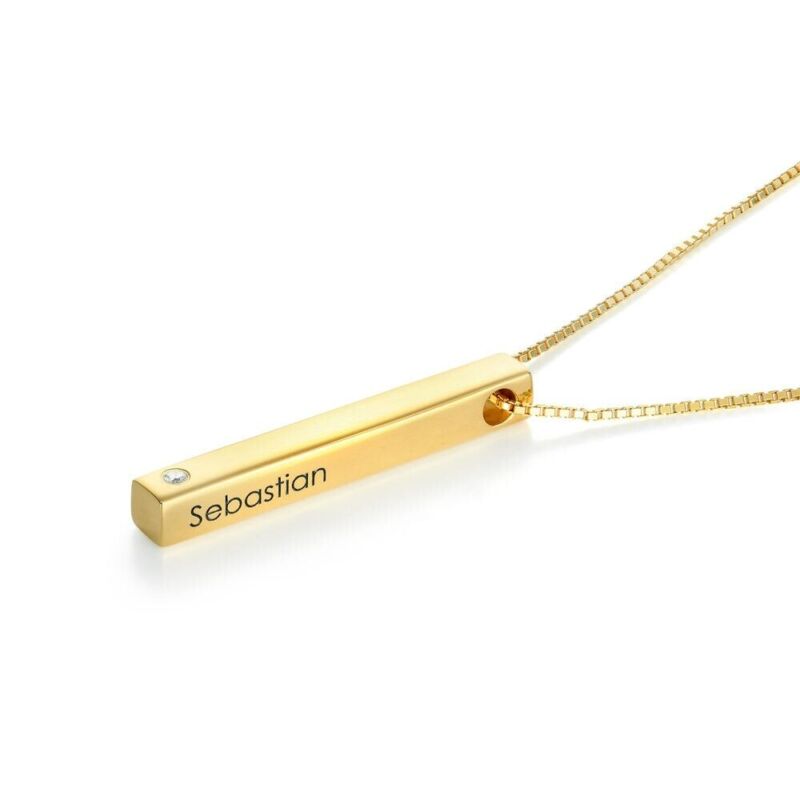 Birthstone Necklaces - Gold Engraved